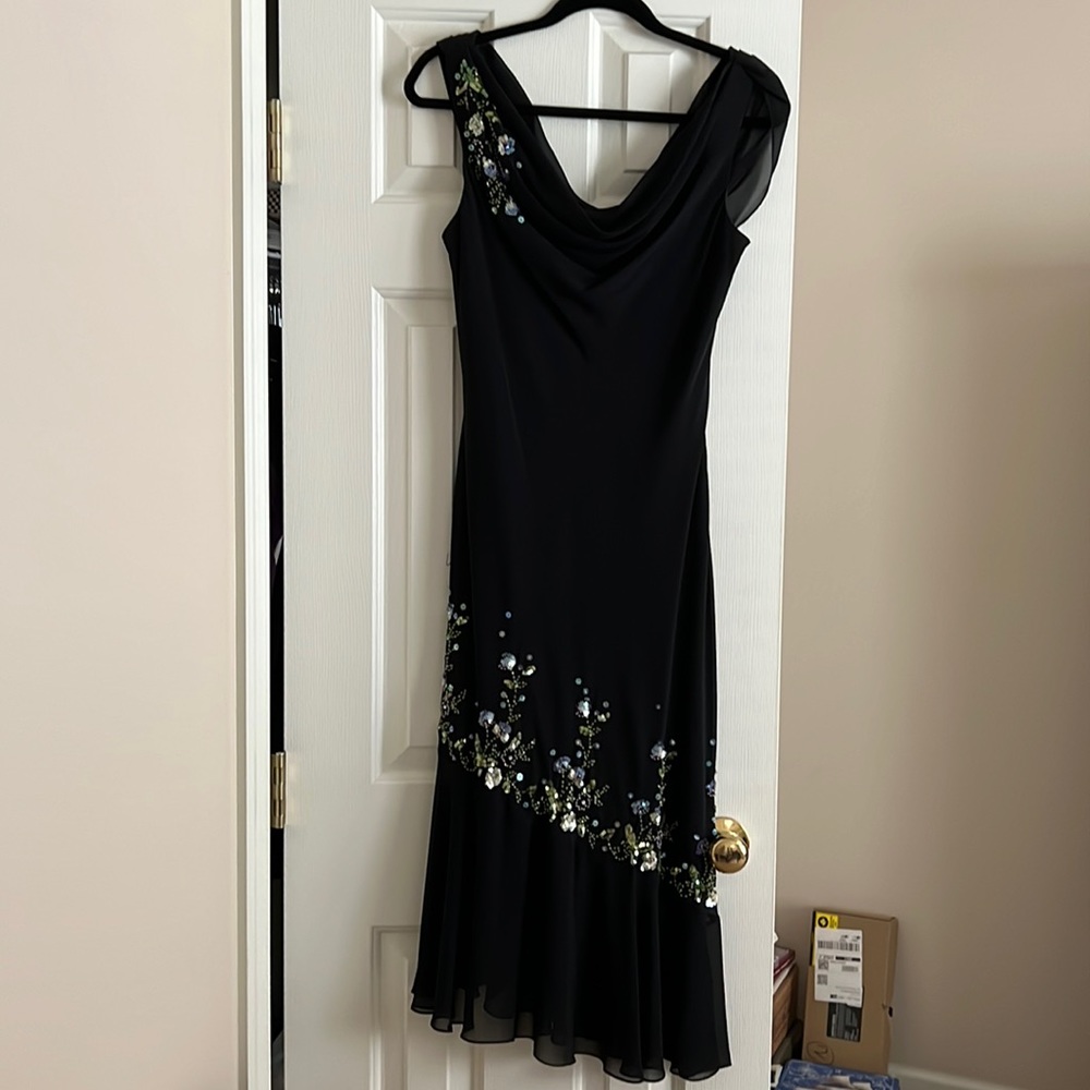 Blue sheer dress mid length size 10P
